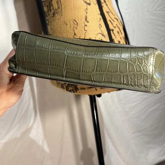 Cole Haan purse shoulder bag crossbody croc embossed leather Luxury - Picture 7 of 12